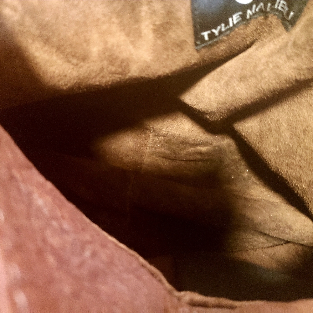 TYLIE MALIBU Dist.Peb. Brown Leather Handbag - Picture 9 of 11